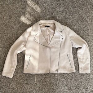 Ann Taylor Light Beige Leather Jacket